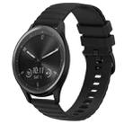 For Garmin Vivomove Sport 20mm Wavy Dot Pattern Solid Color Silicone Watch Band(Black) - 1