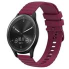 For Garmin Vivomove Sport 20mm Wavy Dot Pattern Solid Color Silicone Watch Band(Wine Red) - 1