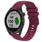 For Garmin Approach S40 20mm Wavy Dot Pattern Solid Color Silicone Watch Band(Wine Red) - 1