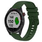 For Garmin Approach S40 20mm Wavy Dot Pattern Solid Color Silicone Watch Band(Army Green) - 1