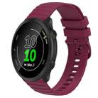 For Garmin Forerunner 158 20mm Wavy Dot Pattern Solid Color Silicone Watch Band(Wine Red) - 1