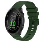 For Garmin Forerunner 158 20mm Wavy Dot Pattern Solid Color Silicone Watch Band(Army Green) - 1