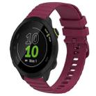 For Garmin Forerunner 55 20mm Wavy Dot Pattern Solid Color Silicone Watch Band(Wine Red) - 1