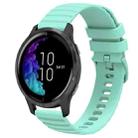 For Garmin Venu 20mm Wavy Dot Pattern Solid Color Silicone Watch Band(Teal) - 1