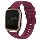 For Garmin Venu SQ 20mm Wavy Dot Pattern Solid Color Silicone Watch Band(Wine Red) - 1