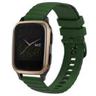 For Garmin Venu SQ 20mm Wavy Dot Pattern Solid Color Silicone Watch Band(Army Green) - 1