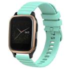 For Garmin Venu SQ 20mm Wavy Dot Pattern Solid Color Silicone Watch Band(Teal) - 1