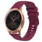 For Garminmove Luxe 20mm Wavy Dot Pattern Solid Color Silicone Watch Band(Wine Red) - 1