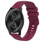 For Garminmove Style 20mm Wavy Dot Pattern Solid Color Silicone Watch Band(Wine Red) - 1