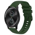 For Garminmove Style 20mm Wavy Dot Pattern Solid Color Silicone Watch Band(Army Green) - 1