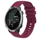 For Garmin Forerunner 645 Music 20mm Wavy Dot Pattern Solid Color Silicone Watch Band(Wine Red) - 1