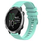 For Garmin Forerunner 645 Music 20mm Wavy Dot Pattern Solid Color Silicone Watch Band(Teal) - 1