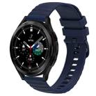 For Samsung  Galaxy Watch 4 Classic 42mm 20mm Wavy Dot Pattern Solid Color Silicone Watch Band(Navy Blue) - 1