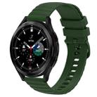 For Samsung  Galaxy Watch 4 Classic 42mm 20mm Wavy Dot Pattern Solid Color Silicone Watch Band(Army Green) - 1