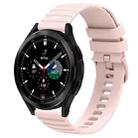 For Samsung  Galaxy Watch 4 Classic 42mm 20mm Wavy Dot Pattern Solid Color Silicone Watch Band(Pink) - 1