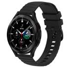 For Samsung  Galaxy Watch 4 Classic 46mm 20mm Wavy Dot Pattern Solid Color Silicone Watch Band(Black) - 1