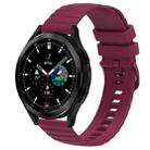 For Samsung  Galaxy Watch 4 Classic 46mm 20mm Wavy Dot Pattern Solid Color Silicone Watch Band(Wine Red) - 1