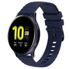 For Samsung Galaxy Watch Active 2 40mm 20mm Wavy Dot Pattern Solid Color Silicone Watch Band(Navy Blue) - 1