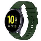 For Samsung Galaxy Watch Active 2 40mm 20mm Wavy Dot Pattern Solid Color Silicone Watch Band(Army Green) - 1