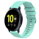 For Samsung Galaxy Watch Active 2 40mm 20mm Wavy Dot Pattern Solid Color Silicone Watch Band(Teal) - 1