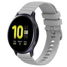 For Samsung Galaxy Watch Active 2 44mm 20mm Wavy Dot Pattern Solid Color Silicone Watch Band(Grey) - 1