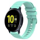 For Samsung Galaxy Watch Active 2 44mm 20mm Wavy Dot Pattern Solid Color Silicone Watch Band(Teal) - 1