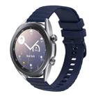 For Samsung Galaxy Watch3 45mm 22mm Wavy Dot Pattern Solid Color Silicone Watch Band(Navy Blue) - 1