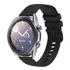 For Samsung Galaxy Watch3 45mm 22mm Wavy Dot Pattern Solid Color Silicone Watch Band(Black) - 1