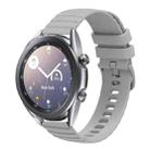 For Samsung Galaxy Watch3 45mm 22mm Wavy Dot Pattern Solid Color Silicone Watch Band(Grey) - 1