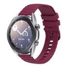 For Samsung Galaxy Watch3 45mm 22mm Wavy Dot Pattern Solid Color Silicone Watch Band(Wine Red) - 1