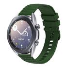 For Samsung Galaxy Watch3 45mm 22mm Wavy Dot Pattern Solid Color Silicone Watch Band(Army Green) - 1