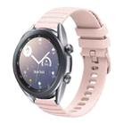 For Samsung Galaxy Watch3 45mm 22mm Wavy Dot Pattern Solid Color Silicone Watch Band(Pink) - 1