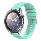 For Samsung Galaxy Watch3 45mm 22mm Wavy Dot Pattern Solid Color Silicone Watch Band(Teal) - 1
