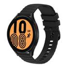 For Samsung Galaxy Watch 46mm 22mm Wavy Dot Pattern Solid Color Silicone Watch Band(Black) - 1