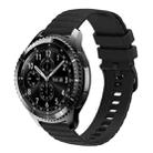 For Samsung Gear S3 Classic 22mm Wavy Dot Pattern Solid Color Silicone Watch Band(Black) - 1