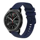 For Samsung Gear S3 Frontier 22mm Wavy Dot Pattern Solid Color Silicone Watch Band(Navy Blue) - 1