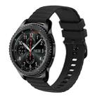 For Samsung Gear S3 Frontier 22mm Wavy Dot Pattern Solid Color Silicone Watch Band(Black) - 1