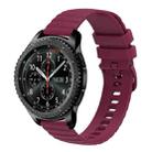 For Samsung Gear S3 Frontier 22mm Wavy Dot Pattern Solid Color Silicone Watch Band(Wine Red) - 1