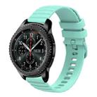 For Samsung Gear S3 Frontier 22mm Wavy Dot Pattern Solid Color Silicone Watch Band(Teal) - 1