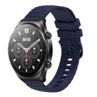 For Xiaomi MI Watch S1 22mm Wavy Dot Pattern Solid Color Silicone Watch Band(Navy Blue) - 1