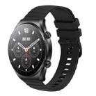 For Xiaomi MI Watch S1 22mm Wavy Dot Pattern Solid Color Silicone Watch Band(Black) - 1