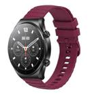 For Xiaomi MI Watch S1 22mm Wavy Dot Pattern Solid Color Silicone Watch Band(Wine Red) - 1