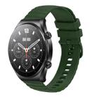 For Xiaomi MI Watch S1 22mm Wavy Dot Pattern Solid Color Silicone Watch Band(Army Green) - 1