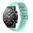 For Xiaomi MI Watch S1 22mm Wavy Dot Pattern Solid Color Silicone Watch Band(Teal) - 1
