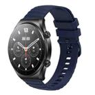 For Xiaomi MI Watch S1 Pro 22mm Wavy Dot Pattern Solid Color Silicone Watch Band(Navy Blue) - 1