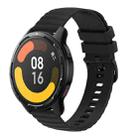 For Xiaomi MI Watch Color 2 22mm Wavy Dot Pattern Solid Color Silicone Watch Band(Black) - 1
