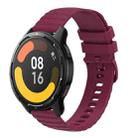 For Xiaomi MI Watch Color 2 22mm Wavy Dot Pattern Solid Color Silicone Watch Band(Wine Red) - 1