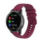 For Xiaomi MI Watch Color 22mm Wavy Dot Pattern Solid Color Silicone Watch Band(Wine Red) - 1