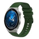 For Huawei Watch GT3 Pro 46mm 22mm Wavy Dot Pattern Solid Color Silicone Watch Band(Army Green) - 1