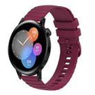 For Huawei Watch GT3 46mm 22mm Wavy Dot Pattern Solid Color Silicone Watch Band(Wine Red) - 1